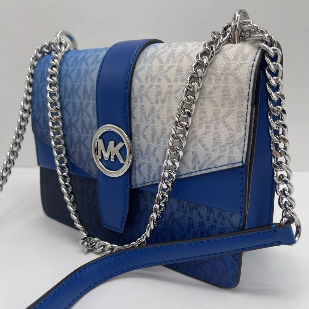 Michael Kors Greenwich Sm Ombré Color-Block Signature Logo Flap Crossbody XBODY - Picture 15 of 16